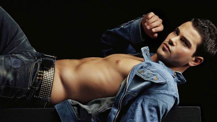Jesse Metcalfe In Blue Jacket Showing Nice Body Laying Photoshoot